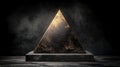 Striking visual contrast, a luxurious gold triangle on deep black background geometric Royalty Free Stock Photo