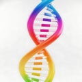 Vibrant rainbow dna double helix structure representing genetic code and life isolated on white background Royalty Free Stock Photo