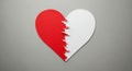 Visual representation of a broken paper heart Royalty Free Stock Photo