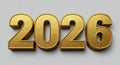 Stunning gold 2026 typography on clear background Royalty Free Stock Photo