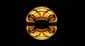 Abstract Golden Orb on Black Background Royalty Free Stock Photo