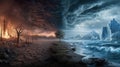 A striking visual narrative capturing the environmental global impact of climate change Royalty Free Stock Photo