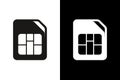 SIM Card Icon Set - Black and White Royalty Free Stock Photo