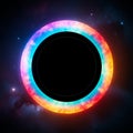 Neon Cosmic Ring around a Black Void Royalty Free Stock Photo
