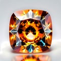A striking zircon gemstone in a precision-cut square shape with dazzling fire Royalty Free Stock Photo