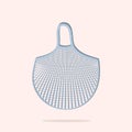 String bag, open netted bag. flat simple vector illustration. Eco bag shopper isolated on pink background