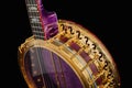 5-string banjos on black background Royalty Free Stock Photo