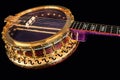 5-string banjos on black background Royalty Free Stock Photo