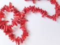 A string of beads from pieces of coral