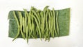 String bean raw vegetable top view isolate and clipping paths Royalty Free Stock Photo