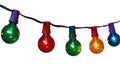 String of christmas lights isolated on white background. Generative AI