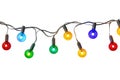 String of christmas lights isolated on white background. Generative AI