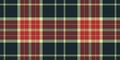 String fabric texture check, red tartan textile pattern. Naked seamless background vector plaid in dark and red colors