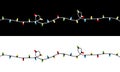 String fairy light set. Christmas lights. Lightbulb glowing garland. Colorful cartoon holiday festive xmas decoration. Rainbow
