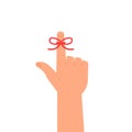 String on finger reminder icon. Clipart image