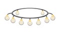 String of Hanging Lightbulbs, Decoration and Illumination, vector design Generative AI Royalty Free Stock Photo