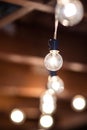 String of Hanging Lights indoors at a wedding