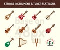 String instrument icon set. Flat icons base on 48 pixel with pixel perfect