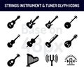 String instrument icon set. Solid icons base on 48 pixel with pixel perfect