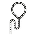 String lasso icon outline vector. Line loop