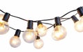 String Lights and Bulbs in Harmony,  on White Background, Generative Ai Royalty Free Stock Photo