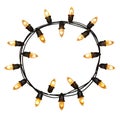 String of Lights Forming a Circle with a Black Background Royalty Free Stock Photo