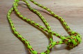 String loop, or cordelette, made of 6mm nylon cord used as backup during abseil and rappel Royalty Free Stock Photo