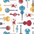 String musical instruments flat vector illustration