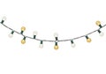String of party lights isolated on white background Royalty Free Stock Photo