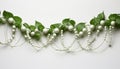 String of Pearls, isolated, white background. Royalty Free Stock Photo