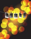 String of Polaroid Photos Bokeh Background Royalty Free Stock Photo