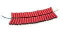 Red Firecracker String on White Background Royalty Free Stock Photo