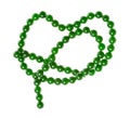String of round beads from green nephrite stone Royalty Free Stock Photo