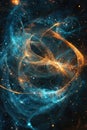 String theory : depiction of quantum strings, showcasing the subtle, dynamic interactions at heart of universe's