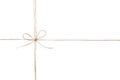 Twine ribbon with bow isolated. Royalty Free Stock Photo