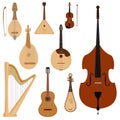 Stringed dreamed musical instruments classical orchestra art sound tool and acoustic symphony fiddle wooden equipment