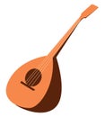 Clipart of the musical instrument, mandolin, vector or color illustration