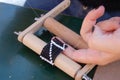 Stringing beads