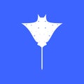stringray fish bentfin devil ray swimming ocean creature isolated modern abstract logo design icon illustration template Royalty Free Stock Photo
