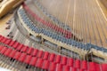 strings of an grand piano inside the instrument, details of the Royalty Free Stock Photo