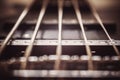 Strings of a Jazz Bass Guitar Royalty Free Stock Photo
