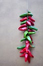 Strings of peppers Royalty Free Stock Photo