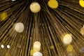 Strings of yellow-gold lights, abstract Royalty Free Stock Photo