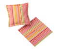 Colorful stripes pillow isolated Royalty Free Stock Photo