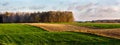 Strip cropping Wisconsin farmland in autumn