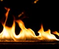 Strip of fire on a black background Royalty Free Stock Photo