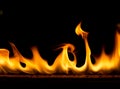 Strip of fire on a black background Royalty Free Stock Photo