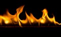 Strip of fire on a black background Royalty Free Stock Photo