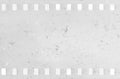 Strip of old celluloid film with dust and scratches