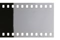 Strip of old celluloid film with dust and scratches